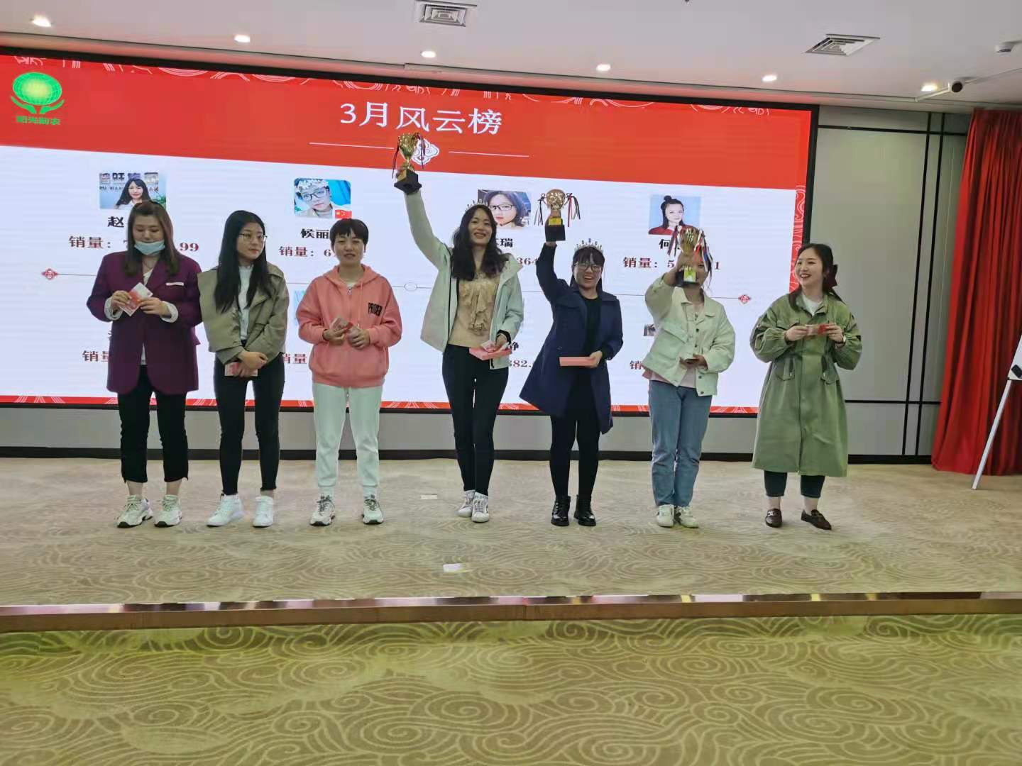 獲得銷售業(yè)績(jī)貢獻(xiàn)獎(jiǎng)的電銷精英們